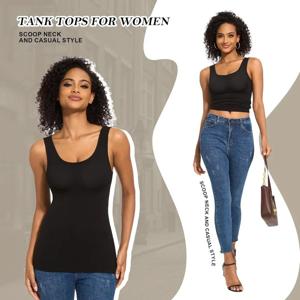 Comfortable & Stylish 5 Piece Tank Tops Set for Women - Scoop Neck Essentials - Picture 3 of 6